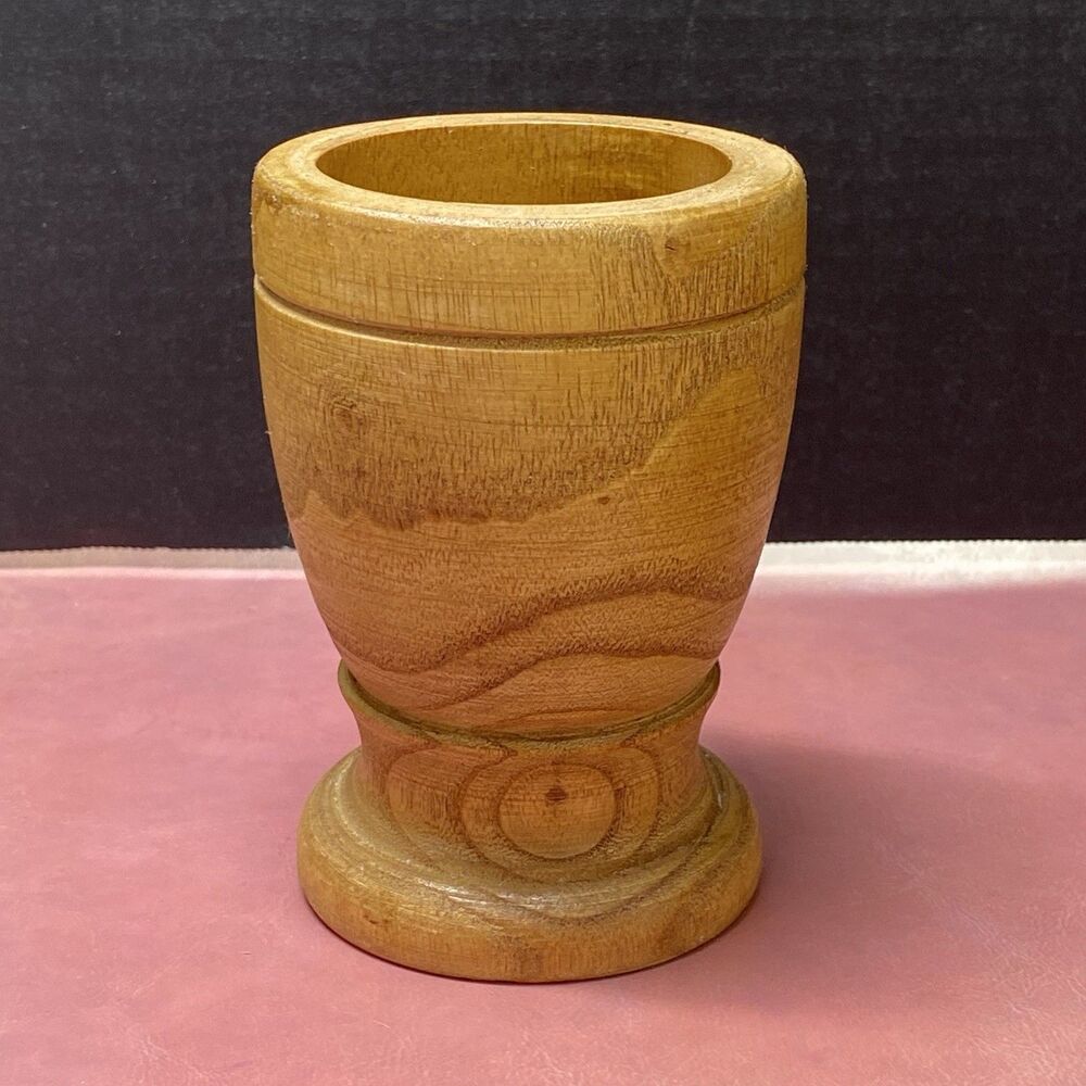 Vintage IMUSA Wood Mortar Natural Wood Grinding Pot Primitive Herbs